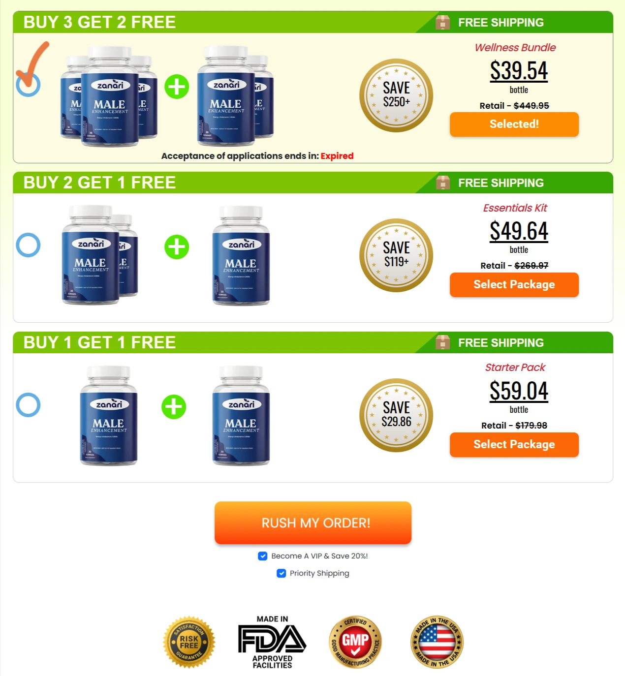 Zanari Male Enhancement Pricing